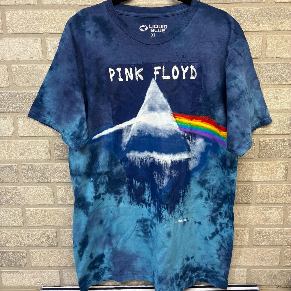 Liquid Blue Pink Floyd Blue Tie-Dye Shirt Size XL